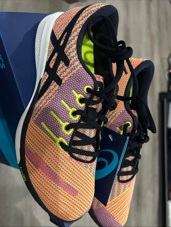 Asics Other - ASICS Multicolor Knit Running Shoes with Neon Accents